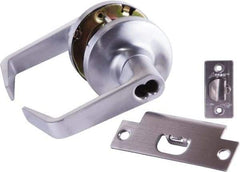 Arrow Lock - Storeroom Lever Lockset - 2-3/4" Back Set, Steel, Brushed Chrome Finish - Exact Industrial Supply