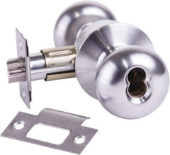 Arrow Lock - Entrance Lever Lockset - 2-3/4" Back Set, Steel, Brushed Chrome Finish - Exact Industrial Supply