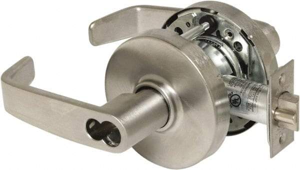 Sargent - Storeroom Lever Lockset - 2-3/4" Back Set, Steel, Brushed Chrome Finish - Exact Industrial Supply