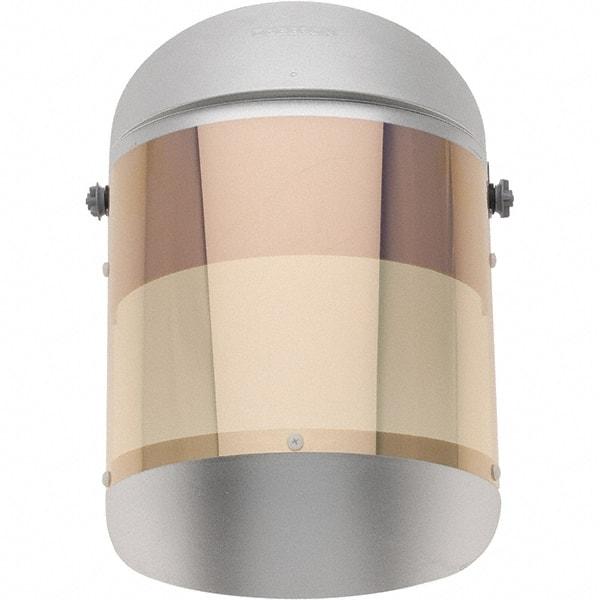 Oberon - Face Shield & Headgear Set - SPLIT COBALT BLUE/GOLD HEAT REFLECTIVE FACESHLD - Exact Industrial Supply