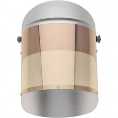 Oberon - Face Shield & Headgear Set - SPLIT COBALT BLUE/GOLD HEAT REFLECTIVE FACESHLD - Exact Industrial Supply