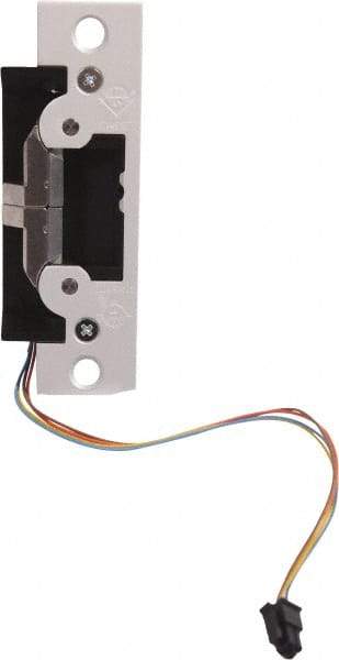 Adams Rite - 3.38" Long x 1" Wide, Clear Anodized Finish, Electric Door Strike - Field Selectable 12, 16, or 24 VAC/DC, VAC/VDC Power, Zinc Alloy - Exact Industrial Supply