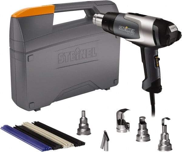 Steinel - 120 to 1,150°F Heat Setting, 4 to 13 CFM Air Flow, Heat Gun Kit - 120 Volts, 13.3 Amps, 1,600 Watts, 6' Cord Length - Exact Industrial Supply