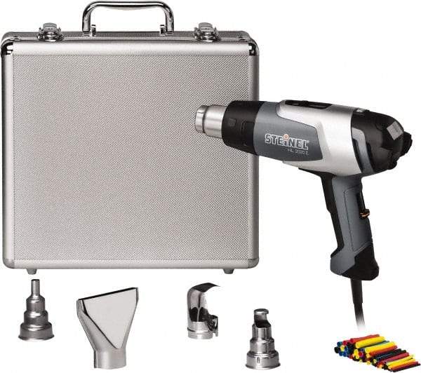 Steinel - 120 to 1,150°F Heat Setting, 4 to 13 CFM Air Flow, Heat Gun Kit - 120 Volts, 13.3 Amps, 1,600 Watts, 6' Cord Length - Exact Industrial Supply