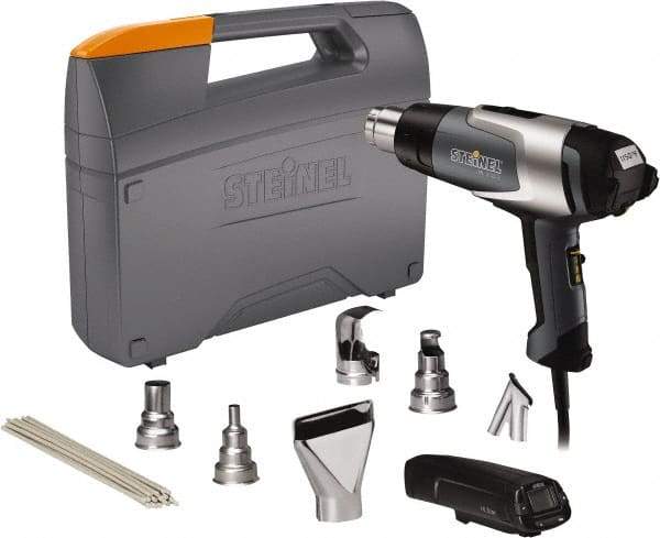 Steinel - 120 to 1,150°F Heat Setting, 4 to 13 CFM Air Flow, Heat Gun Kit - 120 Volts, 13.3 Amps, 1,600 Watts, 6' Cord Length - Exact Industrial Supply
