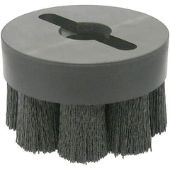 Weiler - 4" 120 Grit Ceramic Crimped Disc Brush - Fine Grade, Drive Arbor Connector, 1-1/2" Trim Length, 1-1/4" Arbor Hole - Exact Industrial Supply