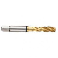 12-24 2B 2-Flute Cobalt Black Ring Semi-Bottoming 45 degree Spiral Flute Tap-TiN - Exact Industrial Supply
