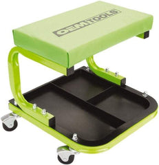 OEM Tools - 330 Lb Capacity, 4 Wheel Creeper Seat with Tray - Steel, 14-1/4" High x 14" Wide - Exact Industrial Supply