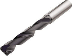 Seco - 6.1mm 140° Solid Carbide Jobber Drill - TiAlN Finish, Right Hand Cut, Spiral Flute, Straight Shank, 91mm OAL, Cone Relief Point - Exact Industrial Supply