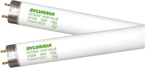 SYLVANIA - 32 Watt Fluorescent Tubular Medium Bi-Pin Lamp - 4,100°K Color Temp, 2,800 Lumens, T8, 30,000 hr Avg Life - Exact Industrial Supply