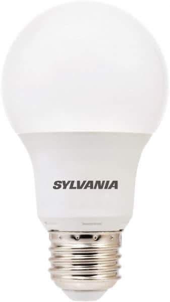 SYLVANIA - 8 Watt LED Residential/Office Medium Screw Lamp - 2,700°K Color Temp, 800 Lumens, Shatter Resistant, A19, 11,000 hr Avg Life - Exact Industrial Supply