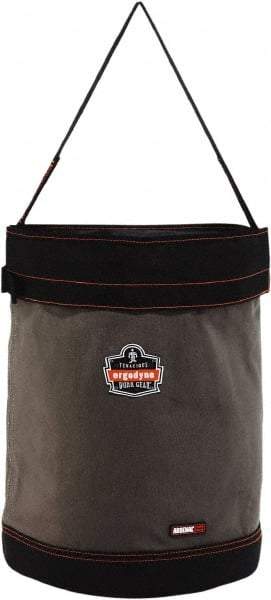 Ergodyne - 1 Pocket Gray & Black Canvas Tool Bucket - 16" Wide x 16" Deep x 20" High - Exact Industrial Supply