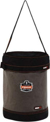 Ergodyne - 1 Pocket Gray & Black Canvas Tool Bucket - 12-1/2" Wide x 12-1/2" Deep x 17" High - Exact Industrial Supply