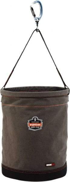 Ergodyne - 1 Pocket Gray Canvas Tool Bucket - 16" Wide x 16" Deep x 20" High - Exact Industrial Supply