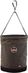 Ergodyne - 1 Pocket Gray Canvas Tool Bucket - 16" Wide x 16" Deep x 20" High - Exact Industrial Supply