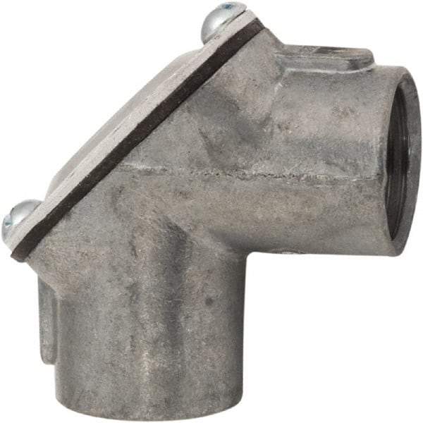 Hubbell-Raco - 1/2" Trade, Die Cast Zinc Threaded Angled Rigid/Intermediate (IMC) Conduit Coupling - Exact Industrial Supply