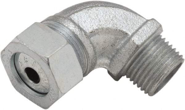Hubbell-Raco - 1/2" Trade, Malleable Iron Angled Liquidtight Conduit Connector - Exact Industrial Supply