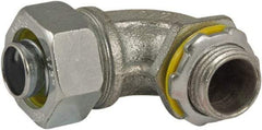 Hubbell-Raco - 1/2" Trade, Steel & Malleable Iron Angled Liquidtight Conduit Connector - Exact Industrial Supply