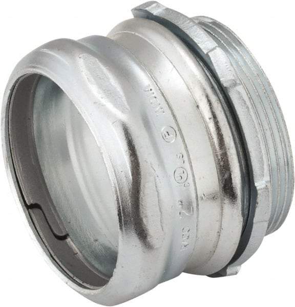 Hubbell-Raco - 1-1/2" Trade, Steel Compression Straight EMT Conduit Connector - Exact Industrial Supply