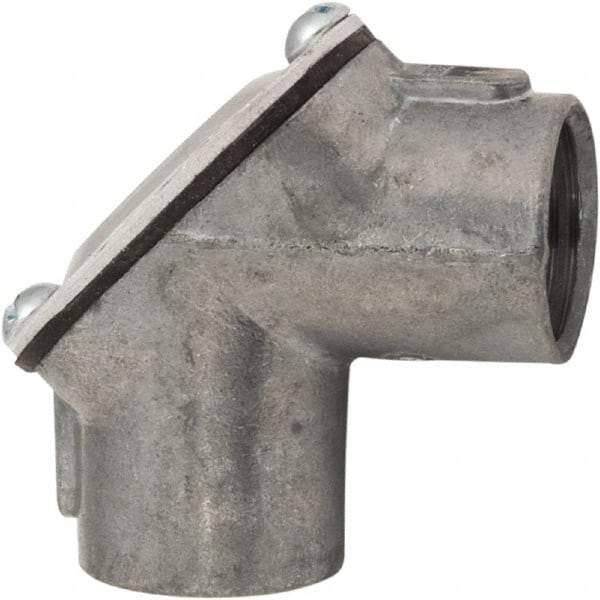 Hubbell-Raco - 3/4" Trade, Die Cast Zinc Threaded Angled Rigid/Intermediate (IMC) Conduit Coupling - Exact Industrial Supply