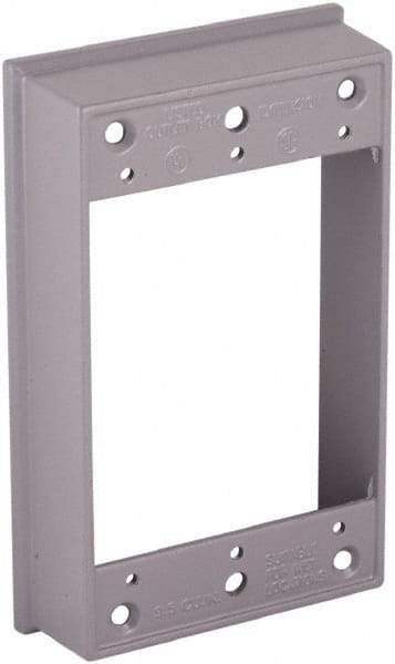 Hubbell-Raco - 1 Gang, 1" Knockouts, Aluminum Rectangle Device Box - 4-23/32" Overall Height x 1.031" Overall Depth, Weather Resistant - Exact Industrial Supply