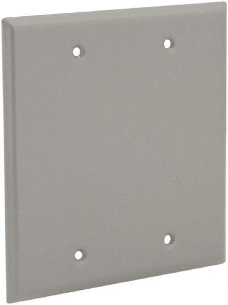 Hubbell-Raco - 2 Outlet, Powder Coat Finish, Rectangle Weather Resistant Box Cover - 1/8" Long x 4-1/2" Wide x 4-1/2" High, Wet Location, Aluminum, UL Listed - Exact Industrial Supply