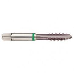 M2x0.40 6H 3-Flute Cobalt Green Ring Spiral Point Plug Tap-TiCN - Exact Industrial Supply