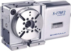 Samchully - 1 Spindle, 210mm Horizontal & Vertical Rotary Table - 200 kg (440 Lb) Max Horiz Load, 170mm Centerline Height, 45mm Through Hole - Exact Industrial Supply