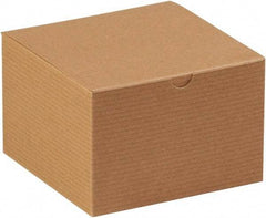 Made in USA - 6" Wide x 6" Long x 4" High Rectangle Chipboard Box - 1 Wall, Kraft (Color) - Exact Industrial Supply
