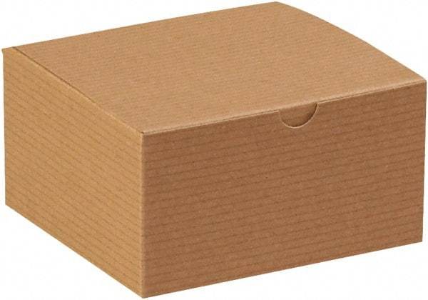 Made in USA - 5" Wide x 5" Long x 3" High Rectangle Chipboard Box - 1 Wall, Kraft (Color) - Exact Industrial Supply