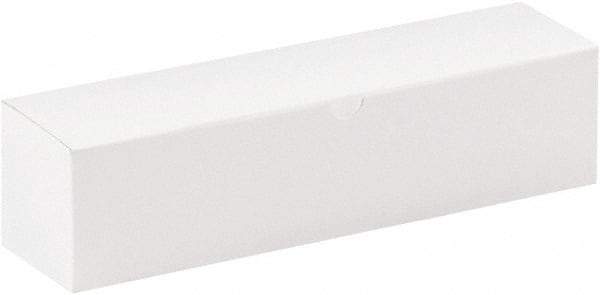 Made in USA - 3" Wide x 12" Long x 3" High Rectangle Chipboard Box - 1 Wall, White - Exact Industrial Supply