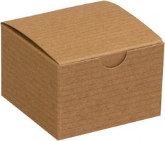 Made in USA - 3" Wide x 3" Long x 2" High Rectangle Chipboard Box - 1 Wall, Kraft (Color) - Exact Industrial Supply