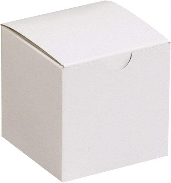 Made in USA - 3" Wide x 3" Long x 3" High Square Chipboard Box - 1 Wall, White - Exact Industrial Supply