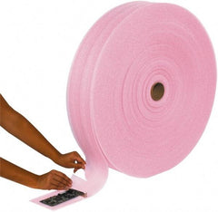 Made in USA - 6,600" Long x 18" Wide, Antistatic Foam Roll - Pink, Standard Grade - Exact Industrial Supply