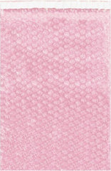 Value Collection - 10" Long x 20" Wide, Adhesive Flap Antistatic Bubble Pouch - Pink, Standard Grade - Exact Industrial Supply