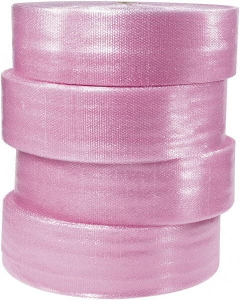 Made in USA - 9,000" Long x 24" Wide, Antistatic Bubble Roll - Pink, Standard Grade - Exact Industrial Supply