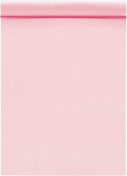 Value Collection - 10" Long x 8" Wide, 2 mil Thick, Self Seal Antistatic Poly Bag - Pink, Standard Grade - Exact Industrial Supply