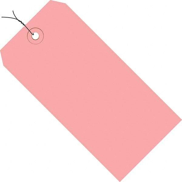 Made in USA - 6-1/4" High x 3-1/8" Long, Safety & Facility Blank Tag - Pink Cardstock - Exact Industrial Supply