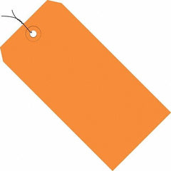 Made in USA - 5-3/4" High x 2-7/8" Long, Safety & Facility Blank Tag - Orange Cardstock - Exact Industrial Supply