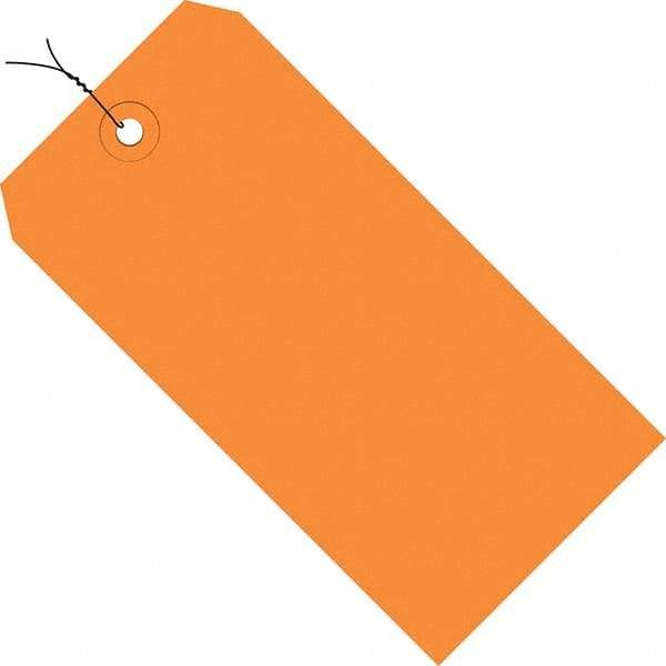 Made in USA - 4-1/4" High x 2-1/8" Long, Safety & Facility Blank Tag - Orange Cardstock - Exact Industrial Supply