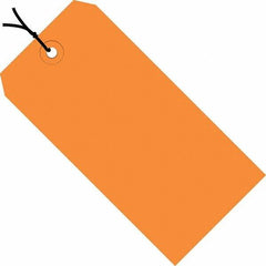 Made in USA - 5-3/4" High x 2-7/8" Long, Safety & Facility Blank Tag - Orange Cardstock - Exact Industrial Supply