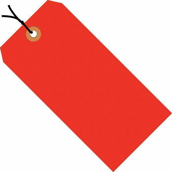 Made in USA - 6-1/4" High x 3-1/8" Long, Safety & Facility Blank Tag - Fluorescent Red Cardstock - Exact Industrial Supply