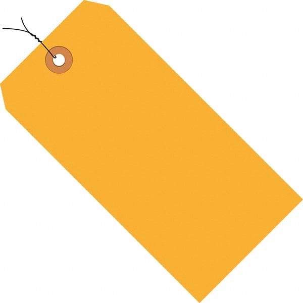 Made in USA - 6-1/4" High x 3-1/8" Long, Safety & Facility Blank Tag - Fluorescent Orange Cardstock - Exact Industrial Supply