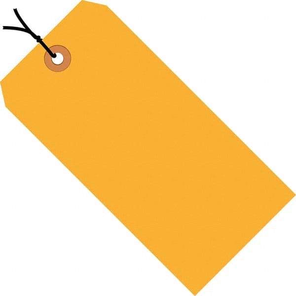 Made in USA - 6-1/4" High x 3-1/8" Long, Safety & Facility Blank Tag - Fluorescent Orange Cardstock - Exact Industrial Supply