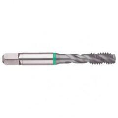 7/16-14 2B 3-Flute Cobalt Green Ring Semi-Bottoming 40 degree Spiral Flute Tap-TiCN - Exact Industrial Supply