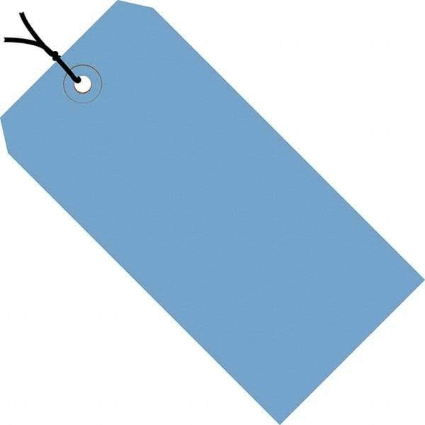 Made in USA - 5-3/4" High x 2-7/8" Long, Safety & Facility Blank Tag - Dark Blue Cardstock - Exact Industrial Supply