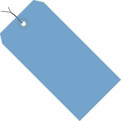 Made in USA - 5-3/4" High x 2-7/8" Long, Safety & Facility Blank Tag - Dark Blue Cardstock - Exact Industrial Supply