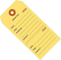 Made in USA - 6-1/4" High x 3-1/8" Long, Repair, English Safety & Facility Inspection Tag - Yellow Cardstock - Exact Industrial Supply