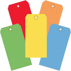 Made in USA - 6-1/4" High x 3-1/8" Long, Safety & Facility Blank Tag - Assorted Color Cardstock - Exact Industrial Supply