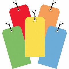 Made in USA - 4-3/4" High x 2-3/8" Long, Safety & Facility Blank Tag - Assorted Color Cardstock - Exact Industrial Supply